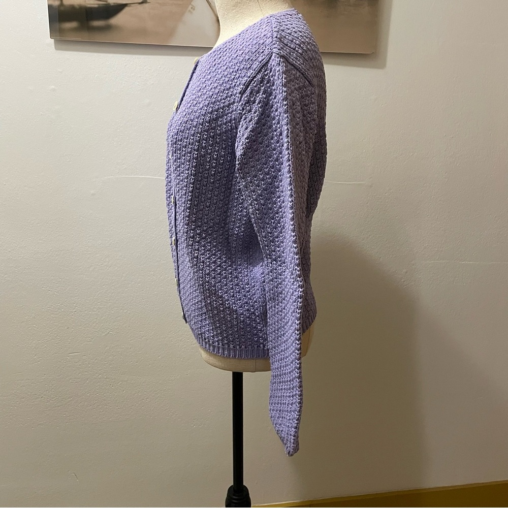 Talbots Purple Button-Up Cardigan Like New Size: P - Picture 3 of 7
